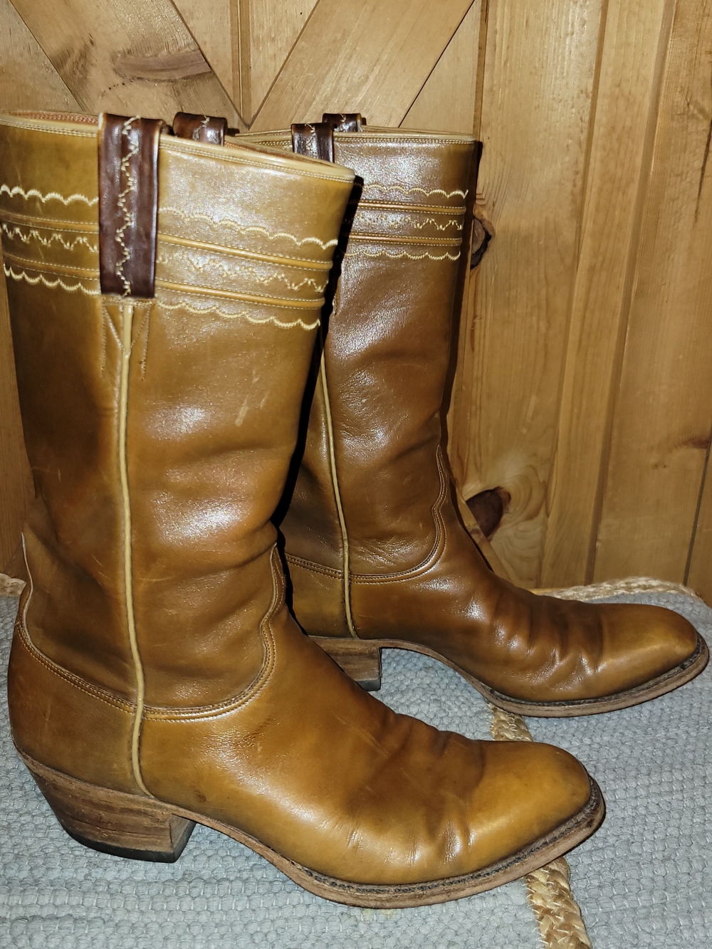 Vintage Lucchese San Antonio Leather Western Boots Mens 9D 1967 Craftsmanship - Picture 4 of 13